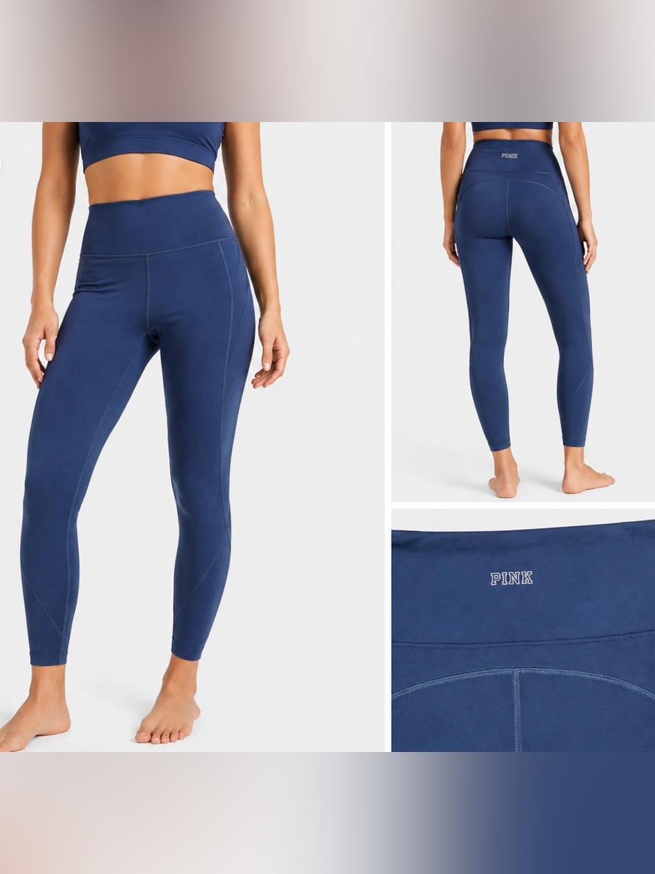 Victoria’s Secret Pink Sport Leggings Blue High Rise Yoga Pants S